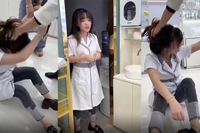 网曝热门事件化妆品专卖店的小三被打_衣服都扒奶子都露出来了太暴力_骑着凑_别说还挺漂亮
