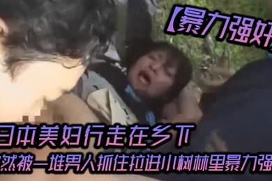 暴力强奸日本美妇行走在乡下突然被一堆男人抓住拉进小树林里暴力强奸_可怜的女人被一群大汉疯狂的强奸
