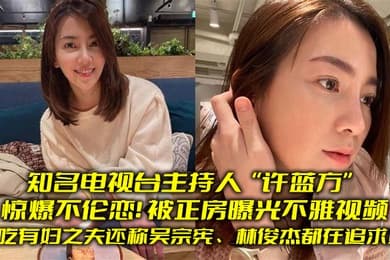 知名电视台主持人许蓝方惊爆不伦恋偷吃有妇之夫还称吴宗宪林俊杰都在追求她被正房曝光不雅视频